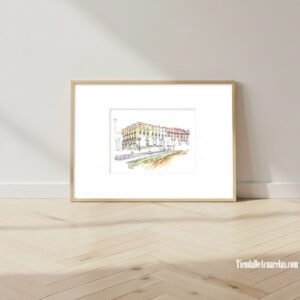 Acuarela de la Plaza de Oriente, Madrid | Original y Lámina