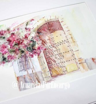 Dibujo Urbano con Acuarelas y tinta, detalle de Tarifa, Cádiz