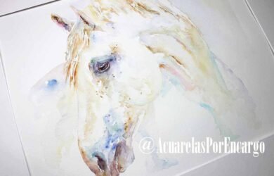 Acuarela original de un caballo