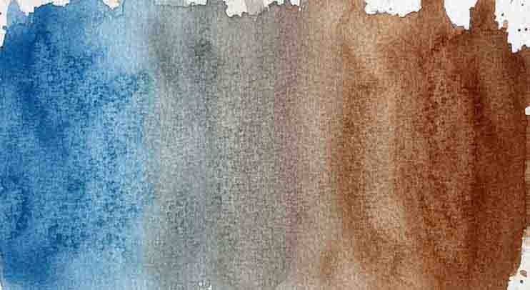 Mezcla en Acuarela Cerulean Blue Chromium y Burnt Sienna