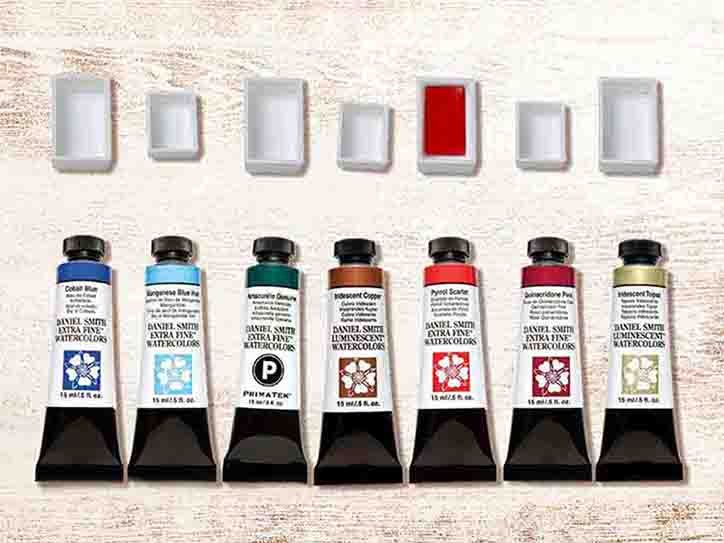 Personalización de la paleta de colores de acuarela, rellenando godets con acuarela en tubo