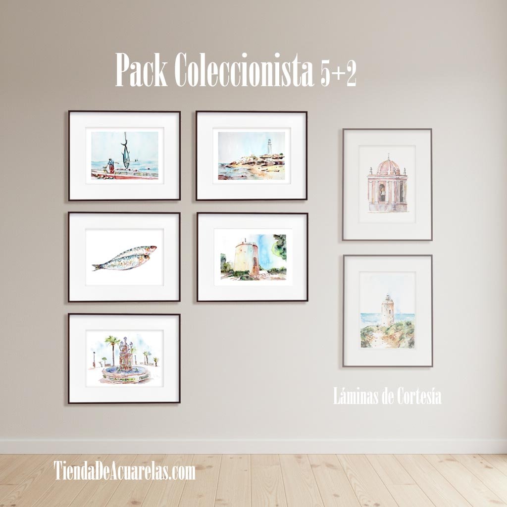 Elige tu combinación favorita. Combina las láminas que más te inspiren de cualquier categoría y nosotros completamos tu conjunto. Pack Coleccionista: elige 5 láminas y recibe 2 de cortesía (7 en total) | TiendaDeAcuarelas.com